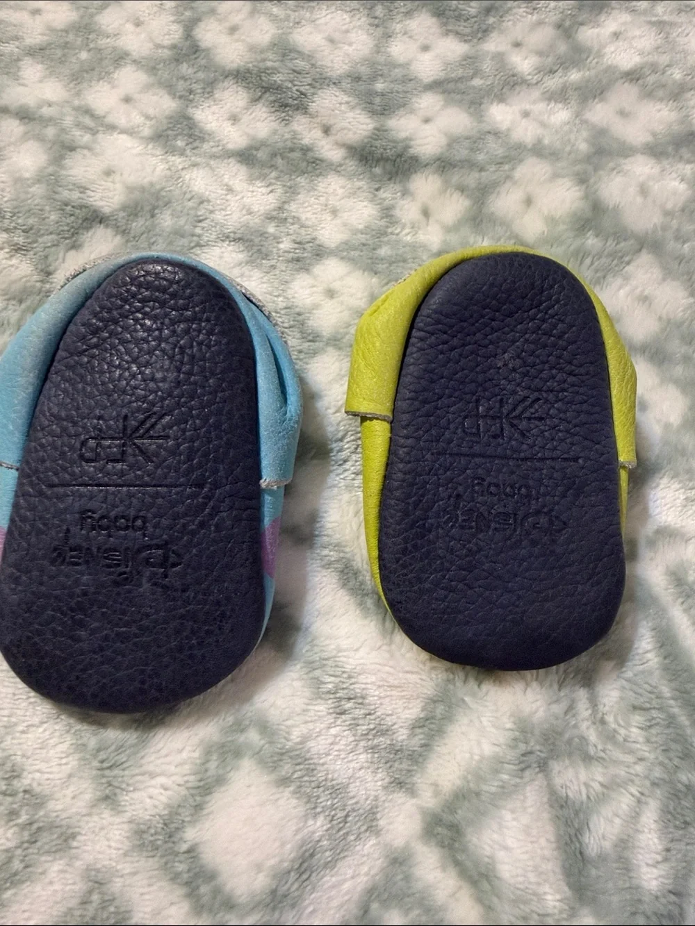 Disney Kids Monster Slip-On Leather robeez in Blue and Lime